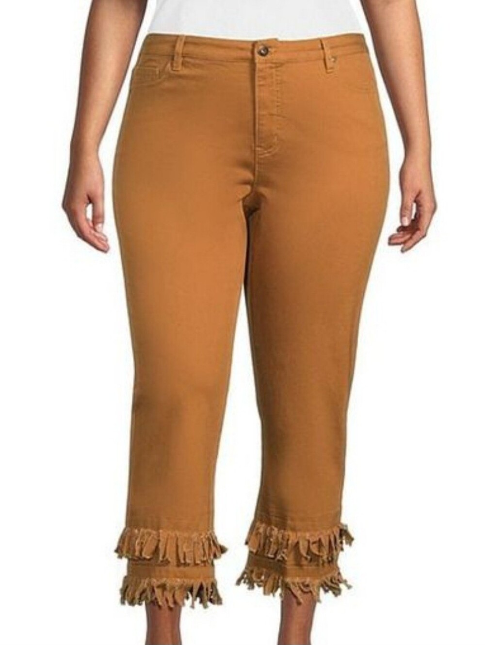 John Mark Straight Leg 5-Pocket Fringe Hem Crop Jeans Women's Plus Size 16W NWT